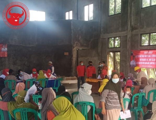 KEGIATAN VAKSINASI COVID-19 BAMUSI DPC PDI PERJUANGAN LAMPUNG SELATAN