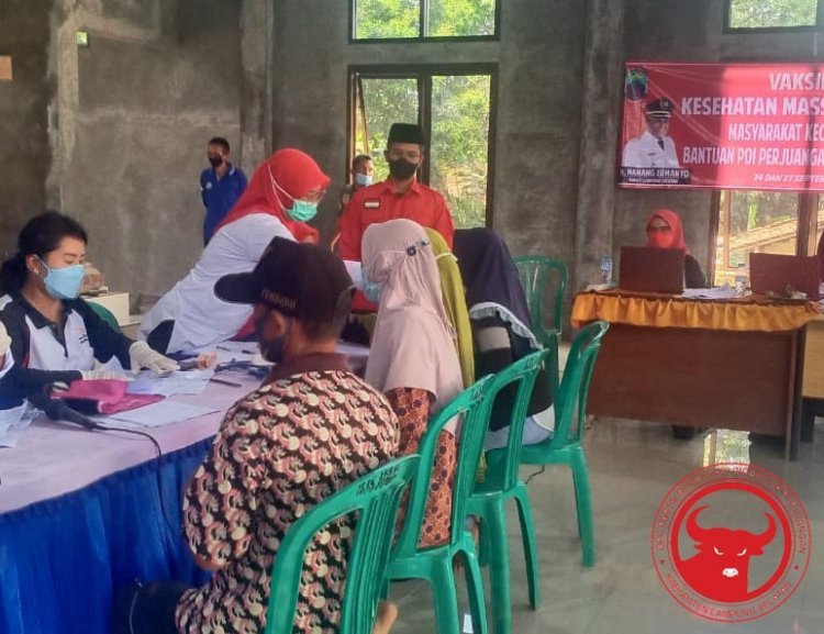 KEGIATAN VAKSINASI COVID-19 BAMUSI DPC PDI PERJUANGAN LAMPUNG SELATAN