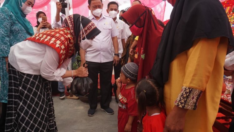 H. Wianarni Nanang Ermanto selaku Duta Swasembada Gizi Lampung Selatan memberikan pengarahan dan  pemahaman kesehatan Reoroduksi dan Stunting  bagi Calon Pengantin