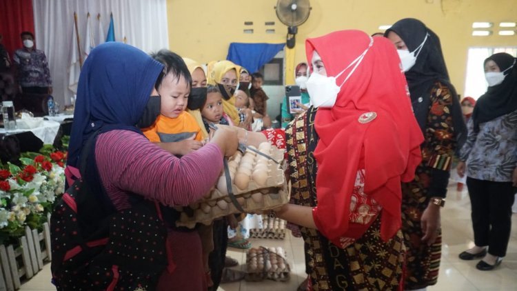 Dalam rangka Pencegahan Stunting Hj.Winarni Nanang Ermanto memberikan Sosialisasi 1000 hari pertama kelahiran (HPK)  