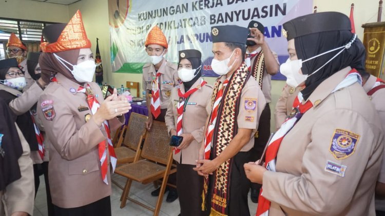 Kunjungan Kerja Hj. Winarni Nanang Ermanto Pada acara  Studi Pusdiklatcab Banyuasin di Kwarcab Lampung Selatan