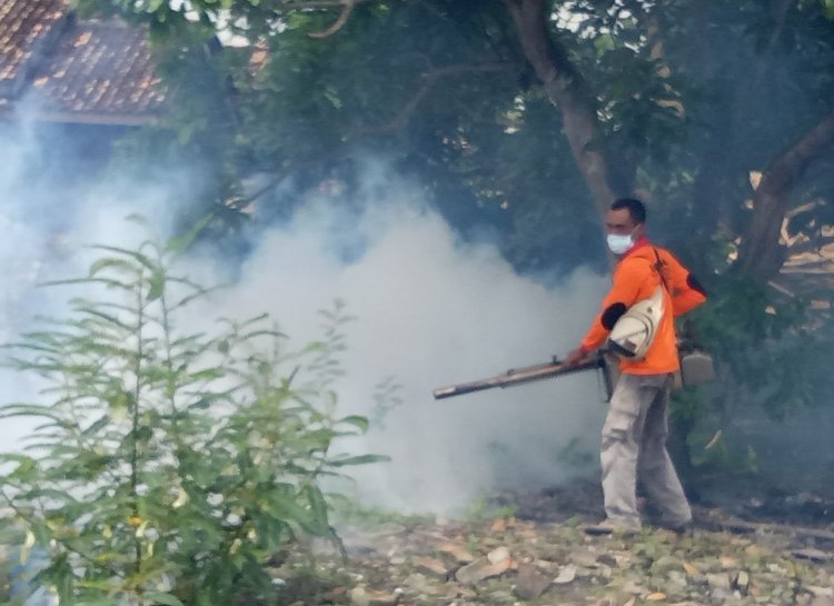 Badan Penanggulangan Bencana (BAGUNA) DPC PDI Perjuangan Lampung Selatan Melakukan Kegiatan Fogging