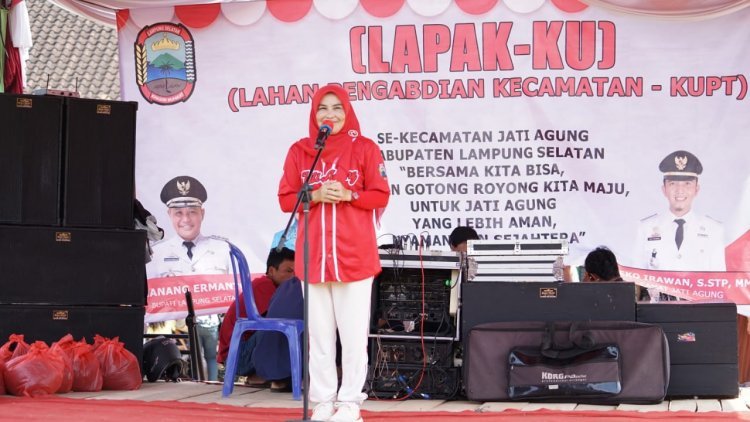 Germas dan senam bersama di kecamatan jati Agung desa sinar rejeki