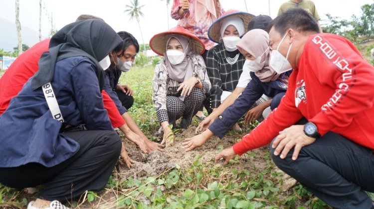 Bunda Hj. Winarni Nanang Ermanto Melakukan Penanaman Pohon Bersama Mahasiswa IBI Darmajaya 