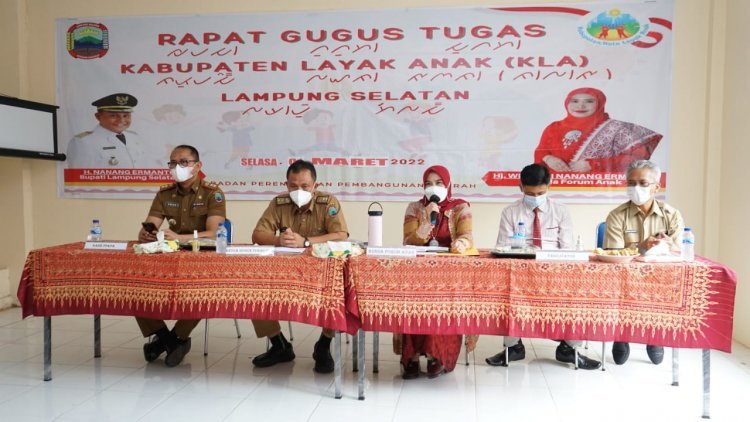 Rapat gugus tugas KLA di aula rimau bapeda lampung Selatan