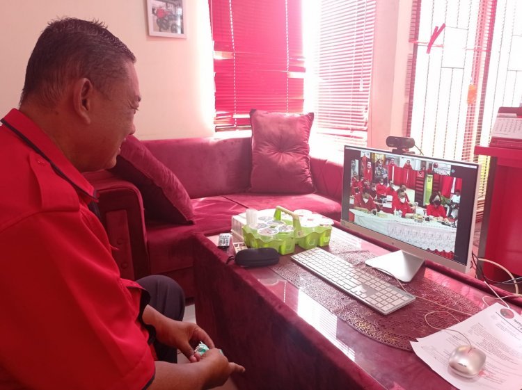 DPC PDI Perjuangan Lampung Selatan Mengikuti Rapat Bersama DPP Partai 