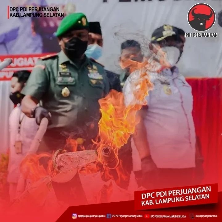 Pemusnahan Barang Bukti Narkoba Tahun 2022 di halaman POLDA LAMPUNG.