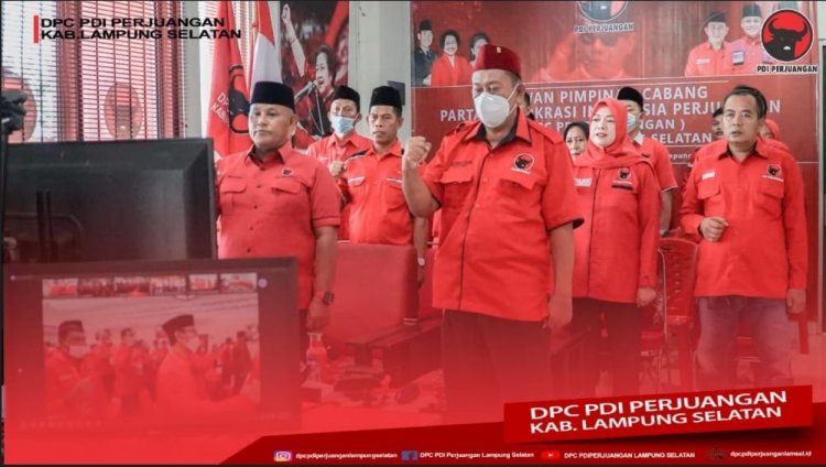  DPC PDI Perjuangan Kabupaten Lampung Selatan Mengikuti Pembukaan RAKERNAS Secara Daring