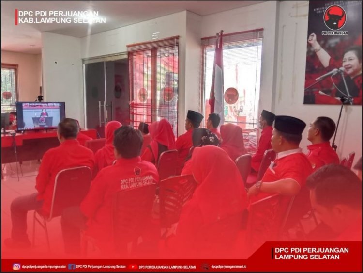  DPC PDI Perjuangan Kabupaten Lampung Selatan Mengikuti Pembukaan RAKERNAS Secara Daring