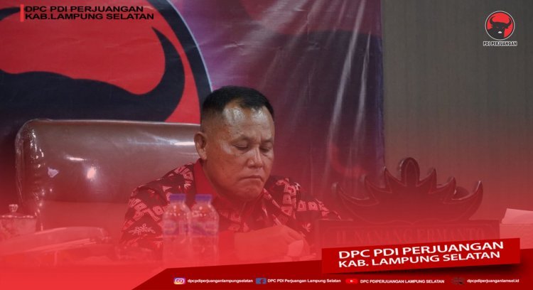 Ketua DPC PDI Perjuangan Lamsel Ikuti Pembekalan Anti Korupsi Partai Politik oleh KPK RI Secara Virtual.