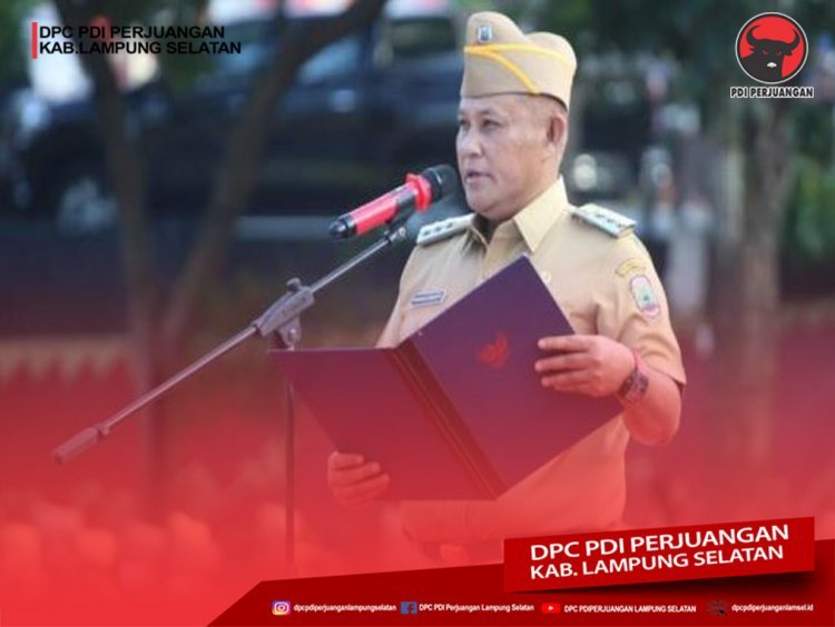 Bupati H. Nanang Ermanto Pimpin Apel  mingguan di Lapangan Korpri Pemda Lampung Selatan.