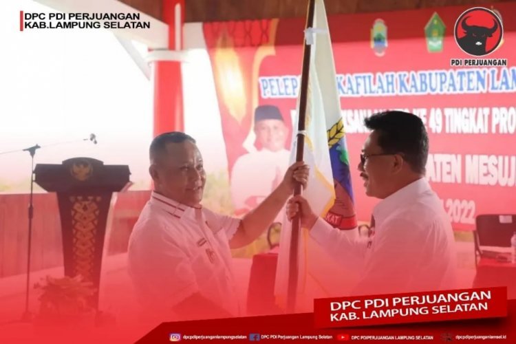 Bupati Lampung Selatan H. Nanang Ermanto melepas Kafilah Musabaqoh Tilawatil Qur'an (MTQ) Lampung Selatan yang akan mengikuti MTQ tingkat Provinsi Tahun 2022 di Aula Sebuku Rumah Dinas Bupati Lampung Selatan.