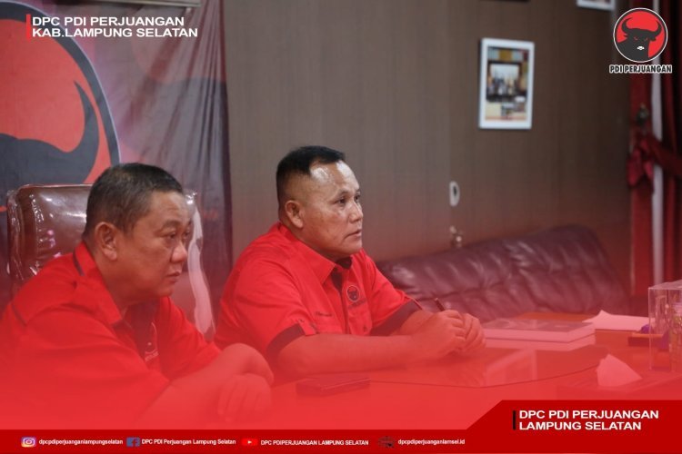 DPC PDI Perjuangan Lampung Selatan Mengikuti Undangan Seminar Nasional Secara Hybride