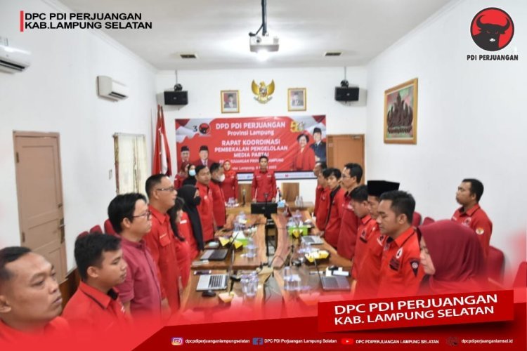 DPC PDI Perjuangan Lampung Selatan Mengikuti Rapat Koordinasi Pembekalan Pengelolaan Media Partai