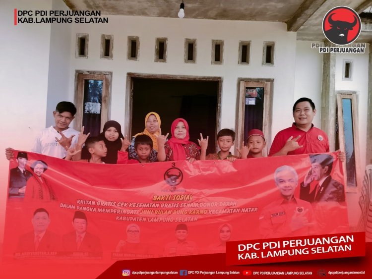 Door To Door, Kader PDI Perjuangan Kecamatan Natar Gelar Sunatan Gratis Khusus Warga Tidak Mampu