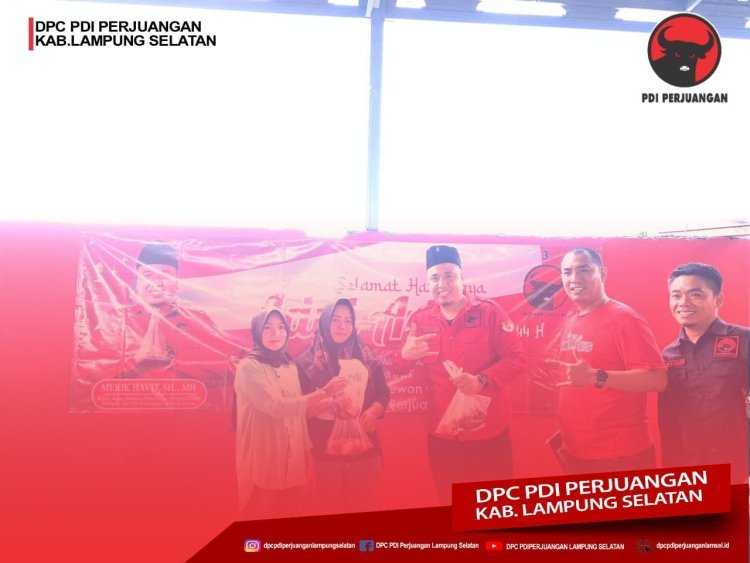 BBHAR DPC PDI Perjuangan Kabupaten Lampung Selatan Sembeli Sapi Kurban dan Di Bagikan Masyarakat Sekitar