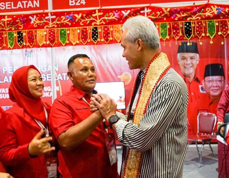 Ganjar Pranowo  Kunjungi Stand Inovasi Pangan DPC PDI Perjuangan Lampung Selatan.