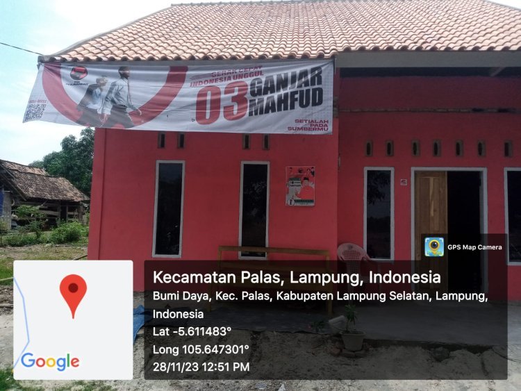 17 PAC Se-Kabupaten Lampung Selatan Pasang Banner dan Spanduk Ganjar-Mahfud