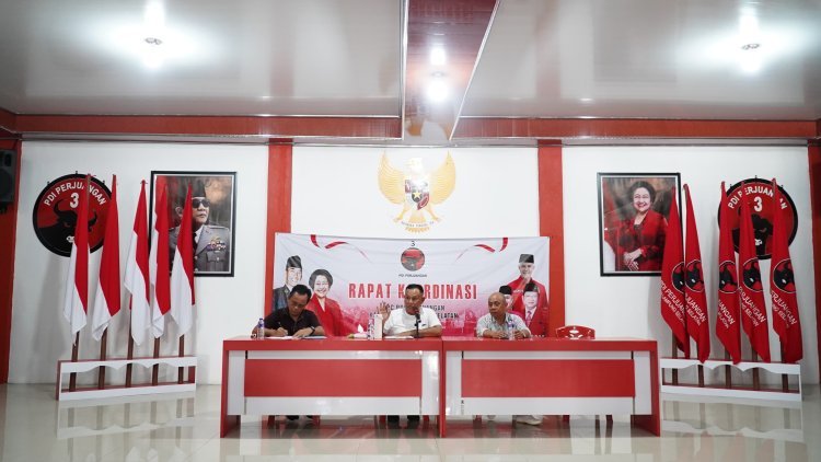 Ramaikan Kampanye Akbar Di GBK, Satgas Cakra Buana DPC PDI Perjuangan Lampung Selatan Rapat Koordinasi Persiapan Ke Jakarta