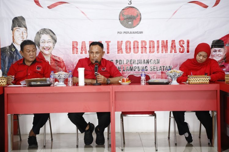 Persiapan HUT PDI Perjuangan Ke-52, DPC PDI Perjuangan Kab. Lam-Sel Gelar Rapat Koordinasi